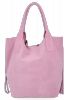 Kožené kabelka shopper bag Vittoria Gotti pudrová růžová VPOS9